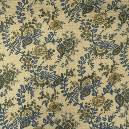 Tissu matelassé coton indienne - Delhi bleu
