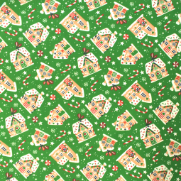 Tissu cretonne - Glaçage vert