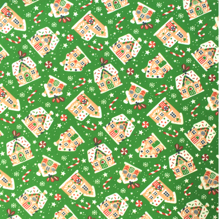 Tissu cretonne - Glaçage vert