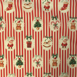 Tissu cretonne - Sweetie rouge