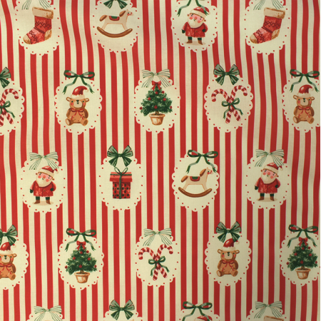 Tissu cretonne - Sweetie rouge
