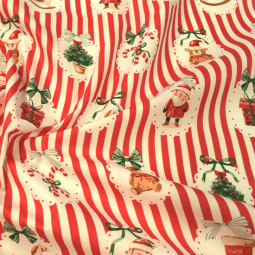 Tissu cretonne - Sweetie rouge