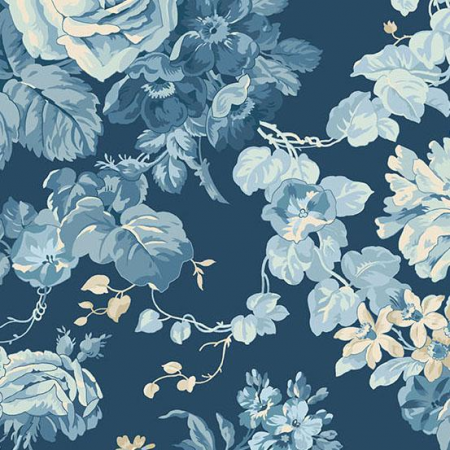 Tissu Laundry Basket Quilts - Special delivery Rose bouquet Navy