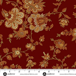 Tissu Jo Morton - Trunk treasures - Regency burgundy