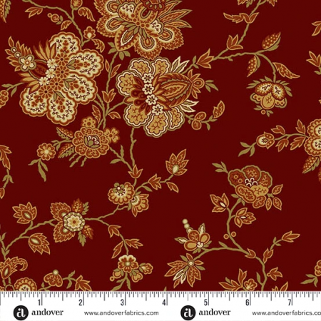 Tissu Jo Morton - Trunk treasures - Regency burgundy