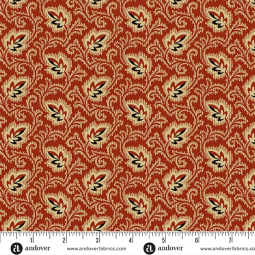 Tissu Jo Morton - Trunk treasures - Autumn leaf scarlet