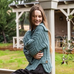 Kit de tricot - Gilet à torsades - Bulky tweed