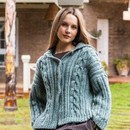 Kit de tricot - Gilet à torsades - Bulky tweed