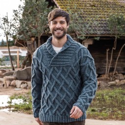 Kit de tricot - Gilet à torsades - Bulky tweed