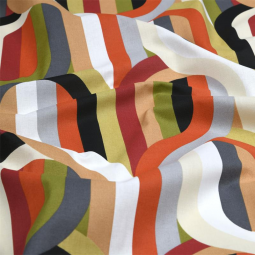Tissu cretonne - Rétro terracotta