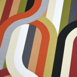 Tissu cretonne - Rétro terracotta