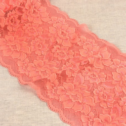 Dentelle élastique 23 cm - Corail