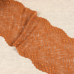 Dentelle élastique 21 cm - Flamme orange