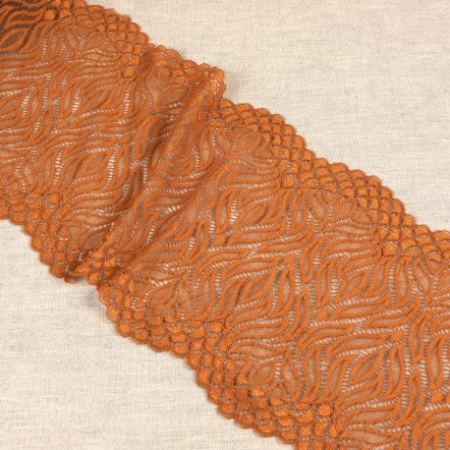 Dentelle élastique lingerie 20 cm - Flamme orange