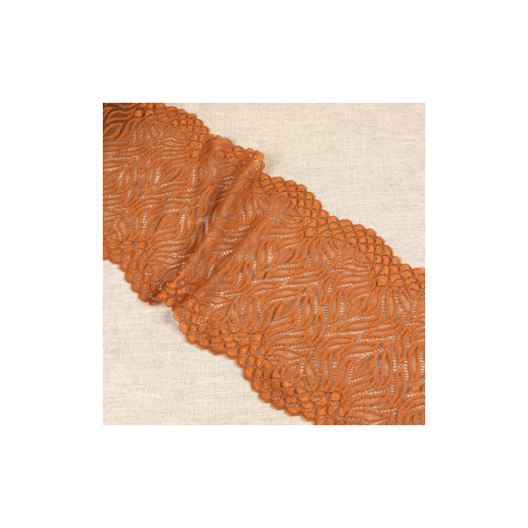 Dentelle élastique 21 cm - Flamme orange