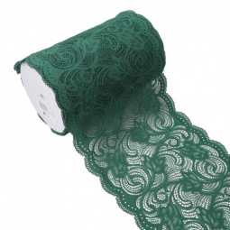 Dentelle élastique lingerie 21 cm - Arabesque vert