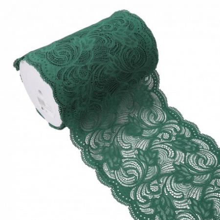 Dentelle élastique lingerie 21 cm - Arabesque vert