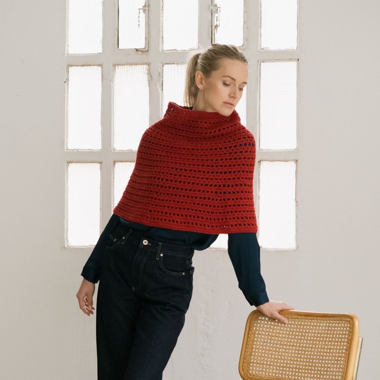 Kit de crochet - Poncho bottom up - Merino aran