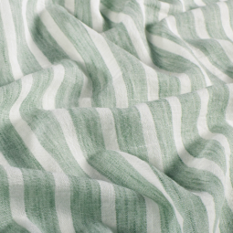 Tissu Polyester - Esprit chambray rayures sauge