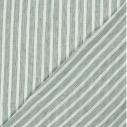 Tissu Polyester - Esprit chambray rayures sauge