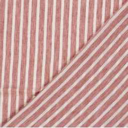 Tissu Polyester - Esprit chambray rayures rouge