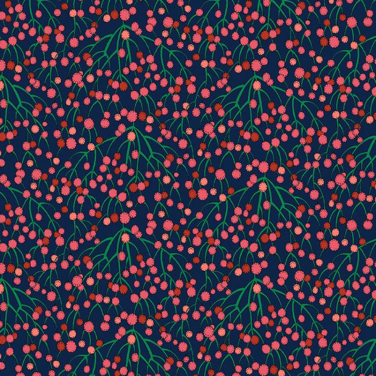 Tissu Sally Kelly - Sunshine - Peony park indigo