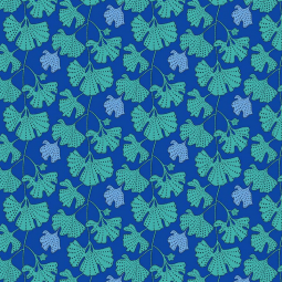 Tissu Sally Kelly - Sunshine - Ginkgo Cerulean