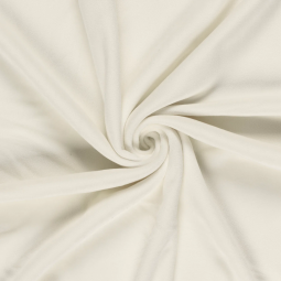 Tissu velours extensible - Blanc cassé