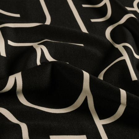 jersey Milano - Lettre beige noir