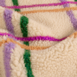 Tissu sherpa - Carreaux beige