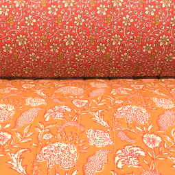 Tissu matelassé double face - Agra Goa rouge