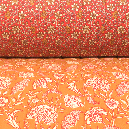 Tissu matelassé double face - Agra Goa rouge