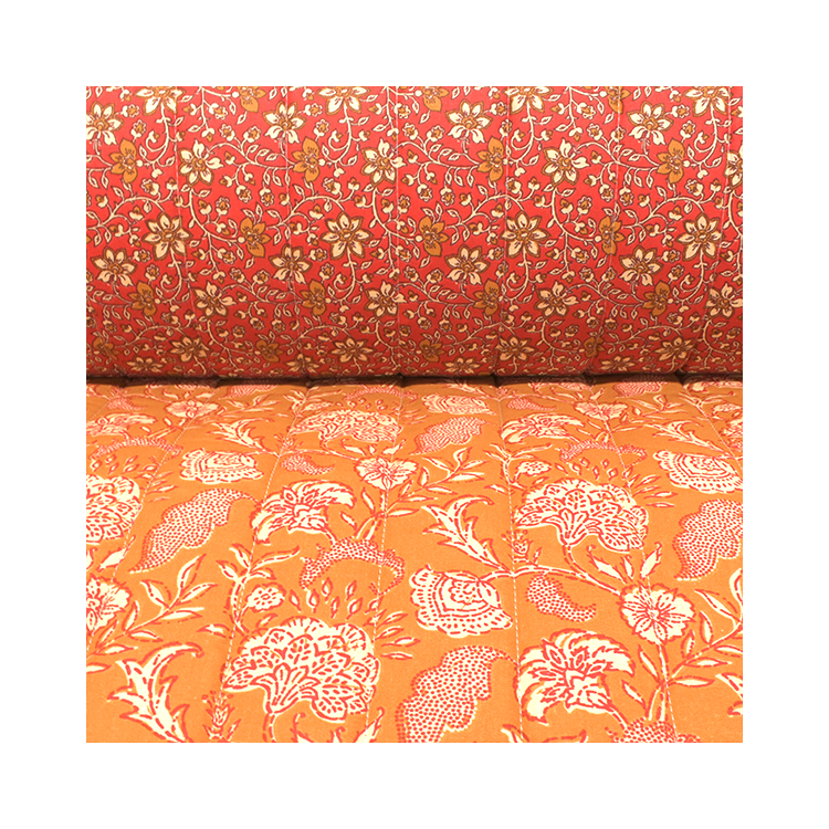 Tissu matelassé double face - Agra Goa rouge