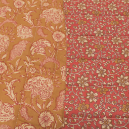 Tissu matelassé double face - Agra Goa rouge