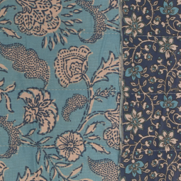Tissu matelassé double face - Agra Goa bleu