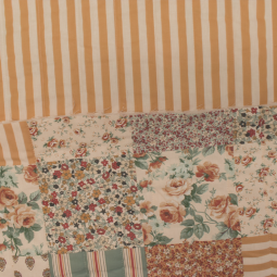 Tissu matelassé double face - Fleurville Camille ocre
