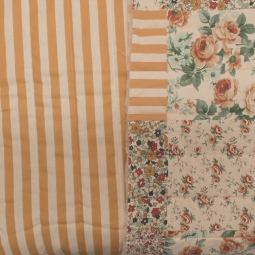 Tissu matelassé double face - Fleurville Camille ocre