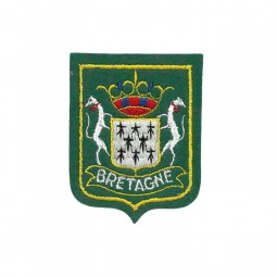 Écusson à coudre - Blason et hermine Bretagne vert
