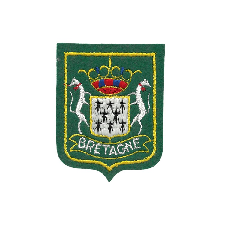 Écusson à coudre - Blason et hermine Bretagne vert