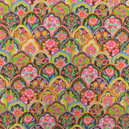Tissu cretonne - Fiesta Noir