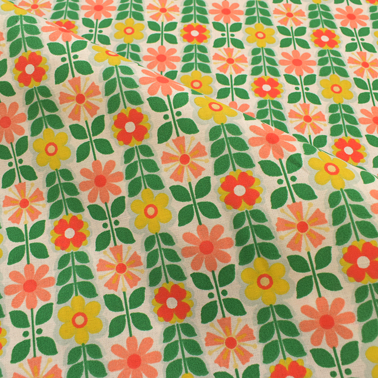 Tissu cretonne - Zeplin vert