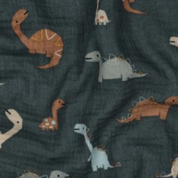Tissu double gaze - Dinosaures