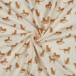 Tissu double gaze - Léopard