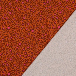 Tissu jersey côtelé - animal skin orange