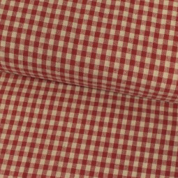 Tissu coton vichy - Petits carreaux rouge
