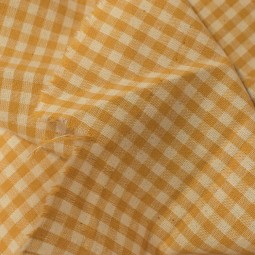 Tissu coton vichy - Petits carreaux jaune