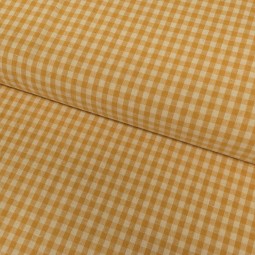Tissu coton vichy - Petits carreaux jaune