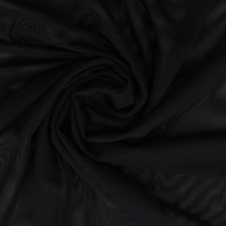 Tissu Tulle extensible - Noir