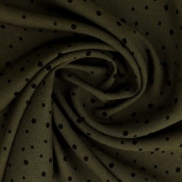 Tissu viscose - Pois vert