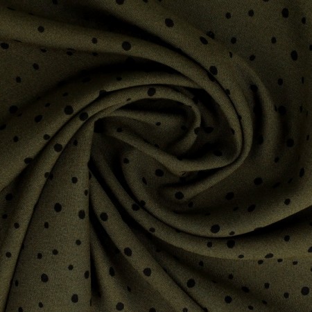 Tissu viscose - Pois vert